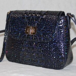 NWT BRAHMIN Gianna Crossbody Bag Royal Blue Melbourne Leather Purse Handbag